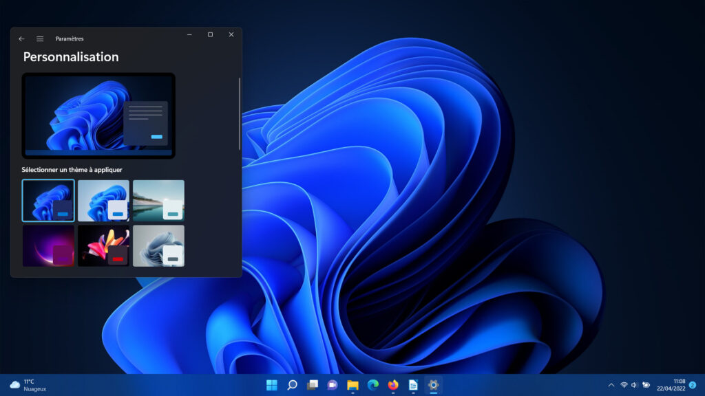 Windows 11 Changer thème - Windows Sombre