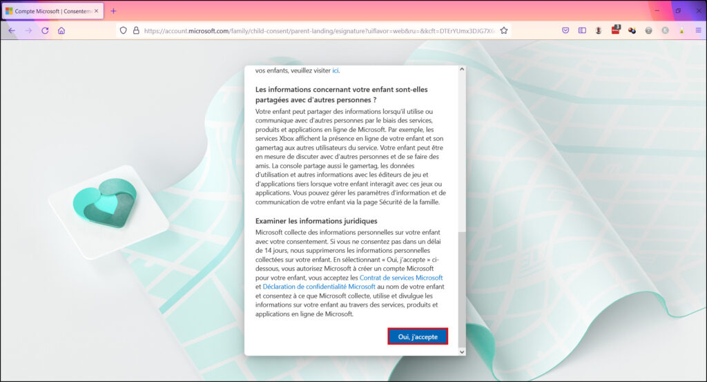 Windows 10 Contrôle parental - Accepter compte Microsoft enfant