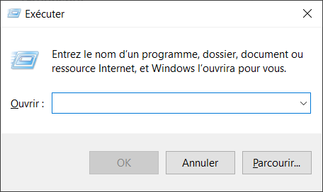 Windows 10 Menu Démarrer - Commande Excécuter