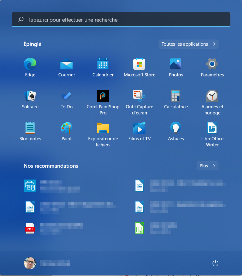 Windows 11 Supprimer application menu Démarrer - Présentation
