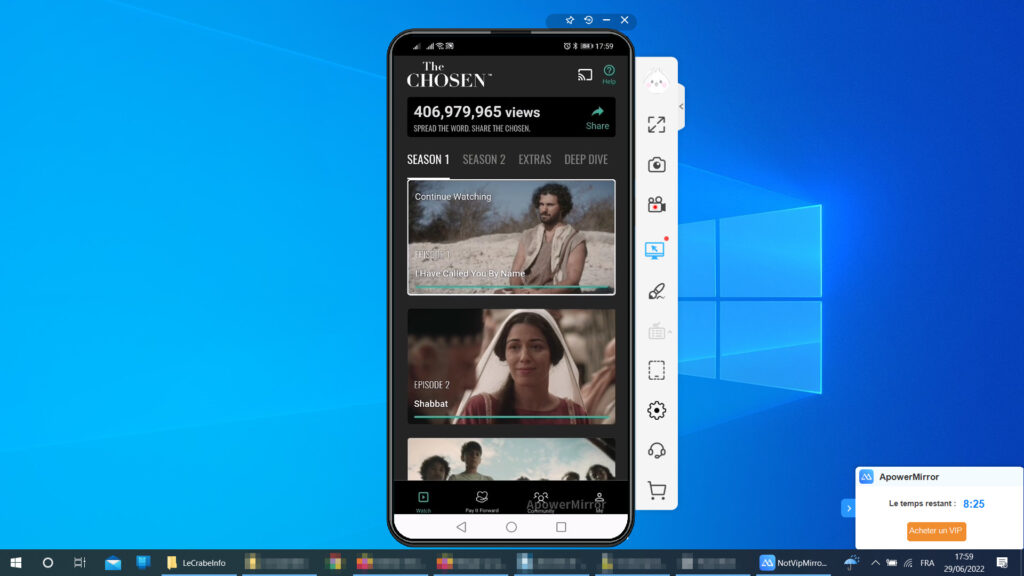 Afficher smartphone sur PC - Regarder la série The Chosen sur PC avec ApowerMirror
