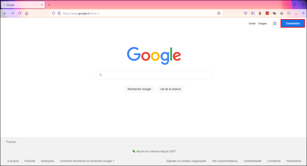 Déconnecter compte Google - Cliquer sur Connexion