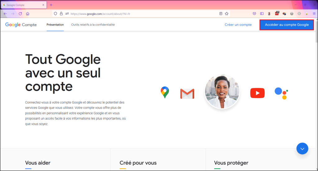 Supprimer compte Google - Accéder au compte Google