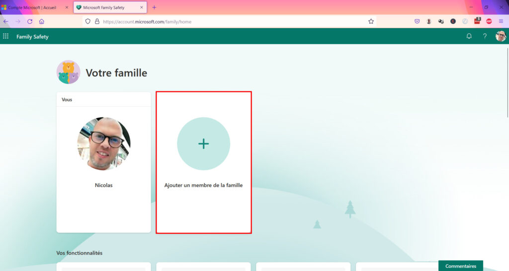 Contrôle Parental Windows 11 - Compte Family Safety Ajouter un membre