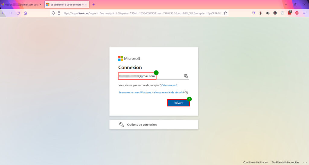 Contrôle Parental Windows 11 - Compte Microsoft enfant taper email