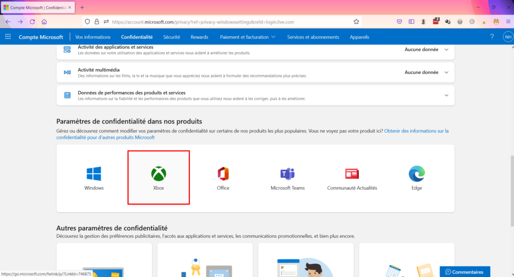 Microsoft confidentialité - Entrer dans Xbox