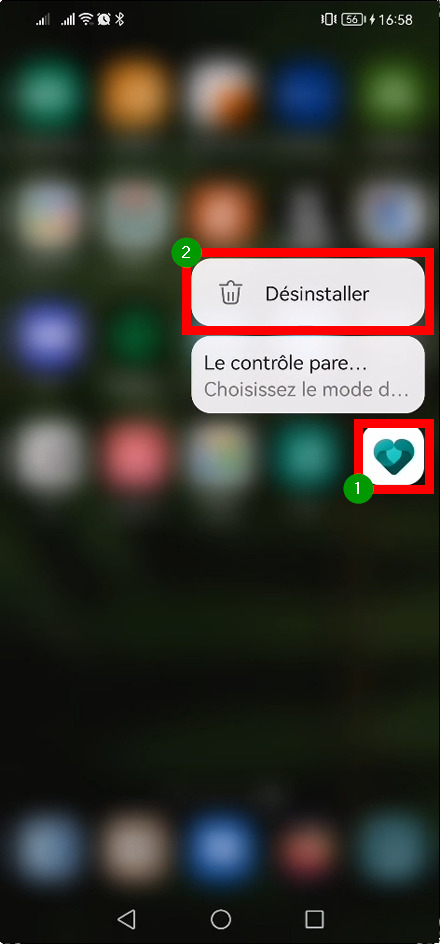 Configurer Family Safety Android - désinstaller application contrôle parental