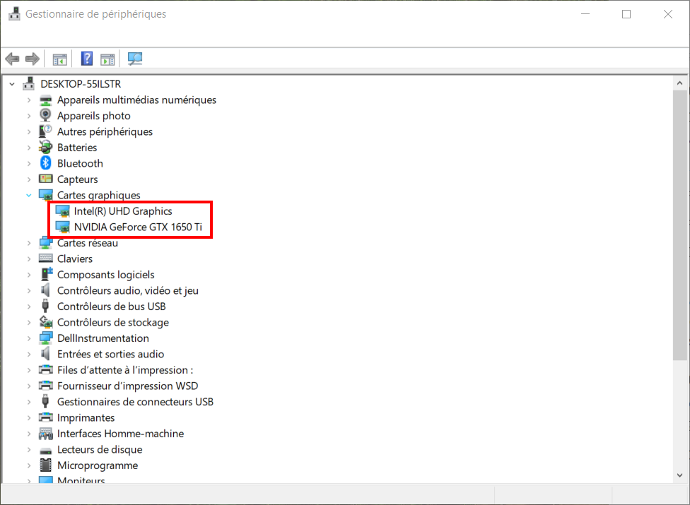 Connaître GPU Windows - GPU sur gestionnaire de périphériques
