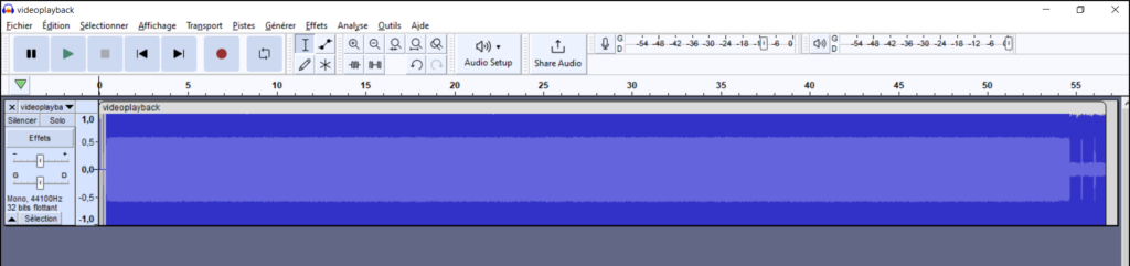 Extraire son vidéo Audacity - Lecture et transformation possible du son extrait de la vidéo