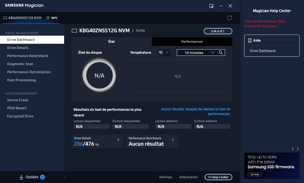 Mise à jour Firmware SSD - Outil Samsung