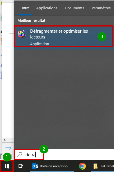 Ouvrir Défragmenter et optimiser les lecteurs