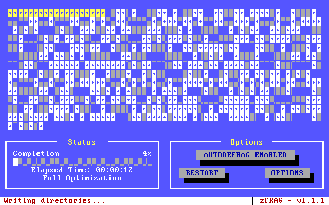 Défragmentation de disque dur sur MS-Dos