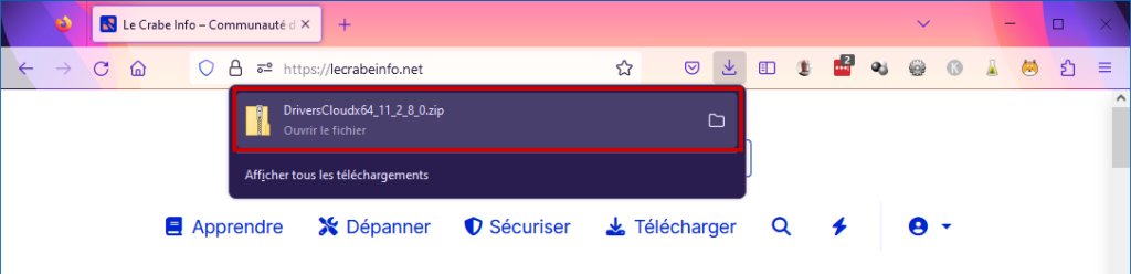 driverscloud 01 téléchargé dossier zip