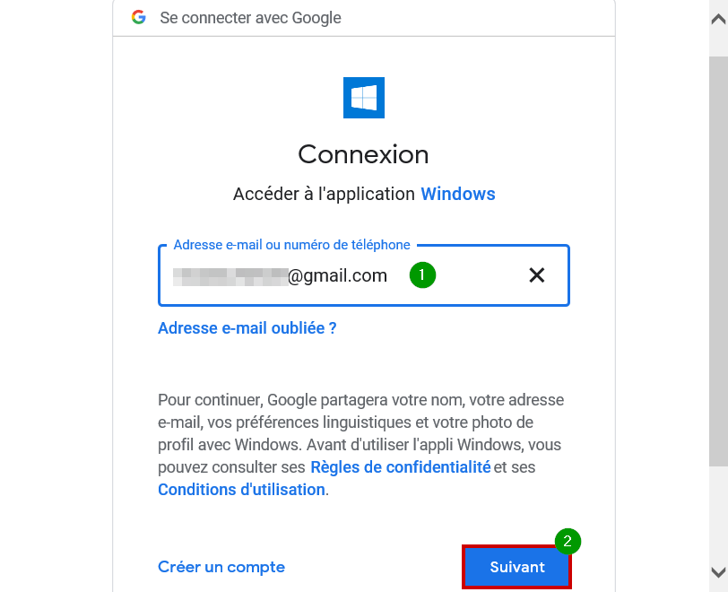 Config Courrier 07 Adresse gmail