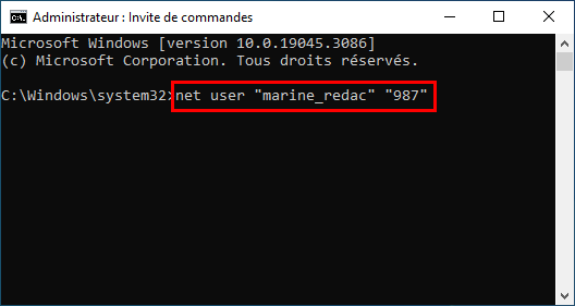 commande pour modifier le mot de passe