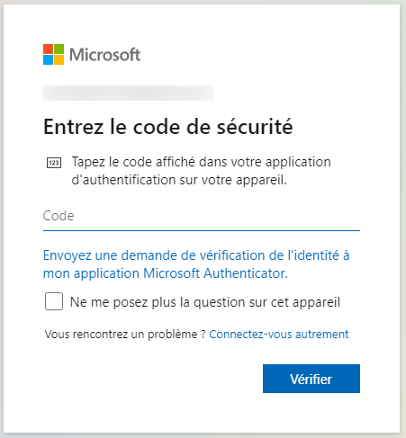 Entrez le code de sécurité
