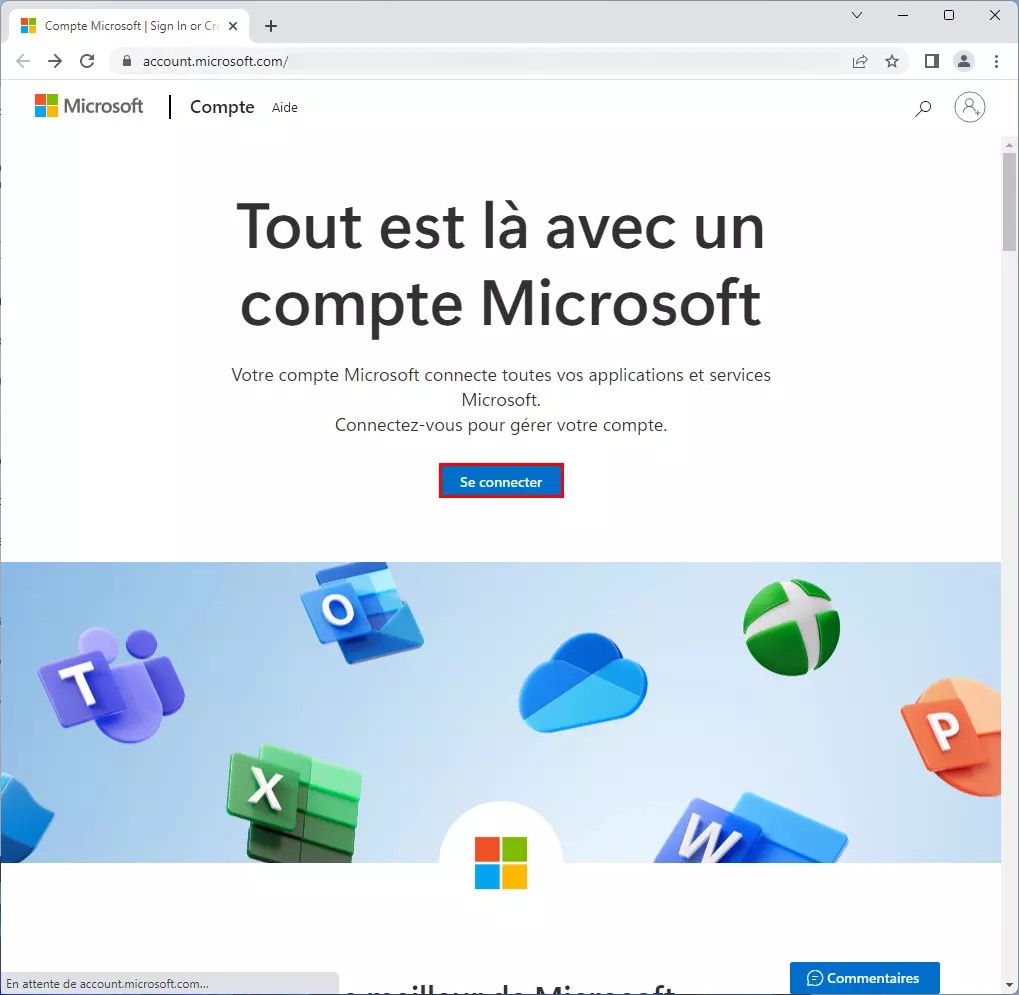 Se connecter à votre compte Microsoft pour en modifier le mot de passe