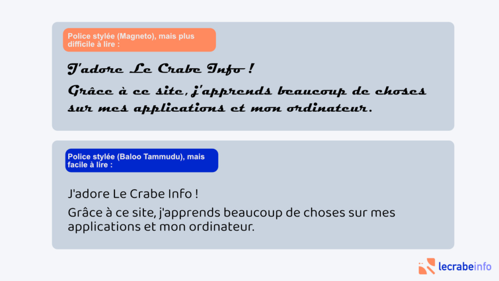 Outlook changer police Polices faciles à lire et sobres