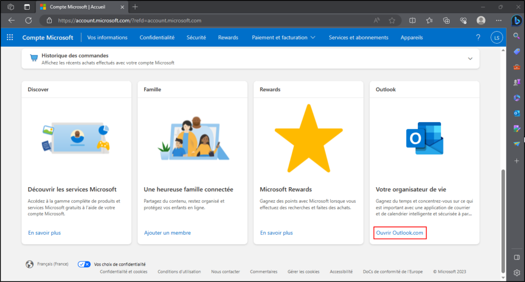 Supprimer compte Microsoft - Pour configurer le renvoi automatique de ses e-mails, aller sur Ouvrir Outlook.com