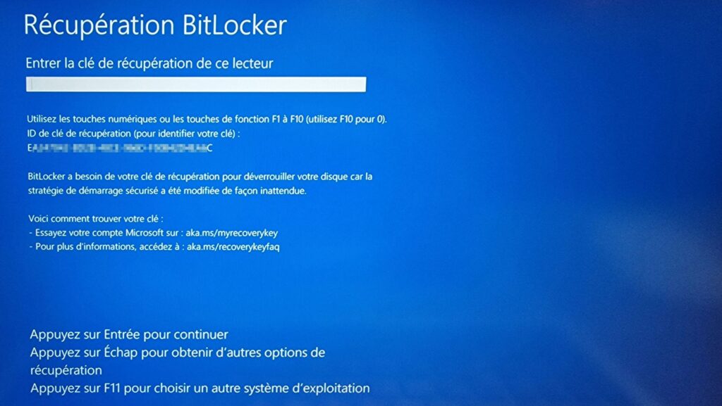 Récupération BitLocker