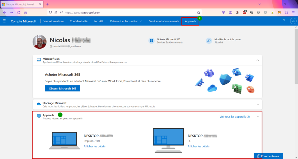 BitLocker bloque mon PC - Choisir Appareil