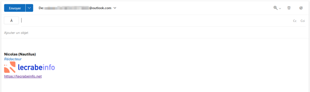 Outlook.com créer signature mail - signature prête