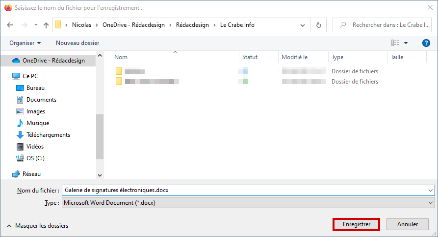 Outlook créer signature mail - télécharger