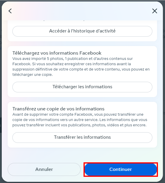 Supprimer Facebook garder Messenger - Confirmer encore la suppression de son compte