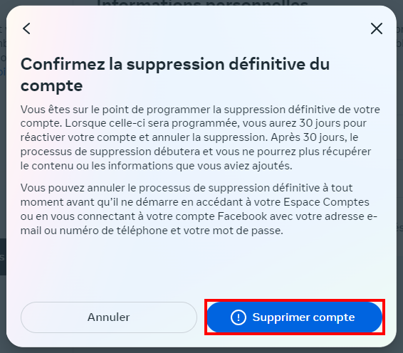 Supprimer Facebook garder Messenger - Supprimer son compte