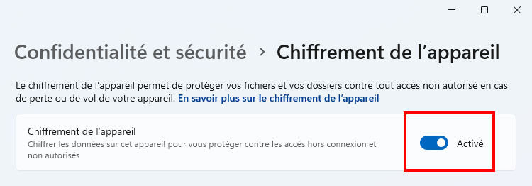 Désactiver BitLocker Windows 11 Désactiver chiffrement
