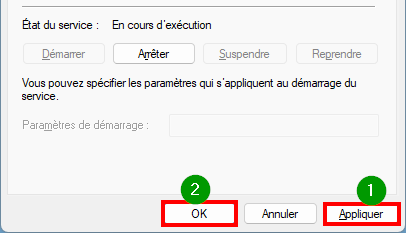 Désactiver BitLocker Windows 11 Appliquer modification dans Services de Windows