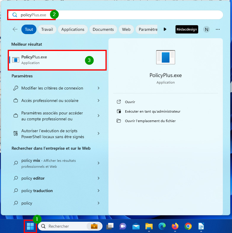 Désactiver BitLocker Windows 11 Ouvrir PolicyPlus.exe