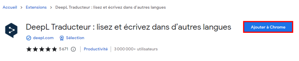 Traduction page chrome - Ajouter DeepL Traducteur sur Google Chrome