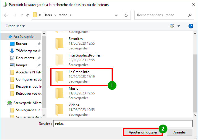 Récupérer les données d’une clé usb non reconnue - sélection d'un dossier à récupérer dans l'explorateur des fichiers
