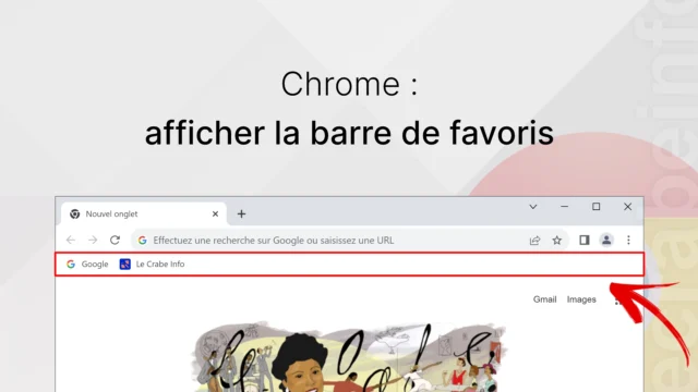 Google Chrome : afficher la barre de favoris