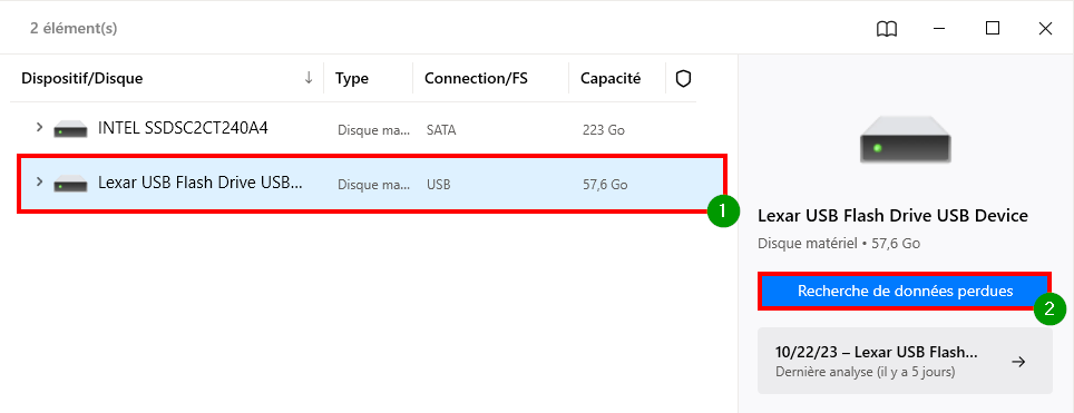 Récupérer les données d’une clé usb non reconnue - analyser les données de la clé USB non reconnue
