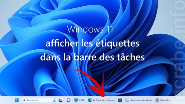 Windows 11 : afficher les étiquettes dans la barre des tâches
