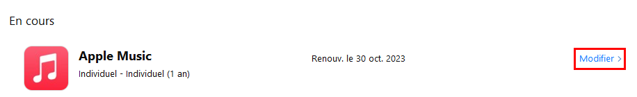 Accéder à la gestion de l'abonnement d'Apple Music sur iTunes pour PC