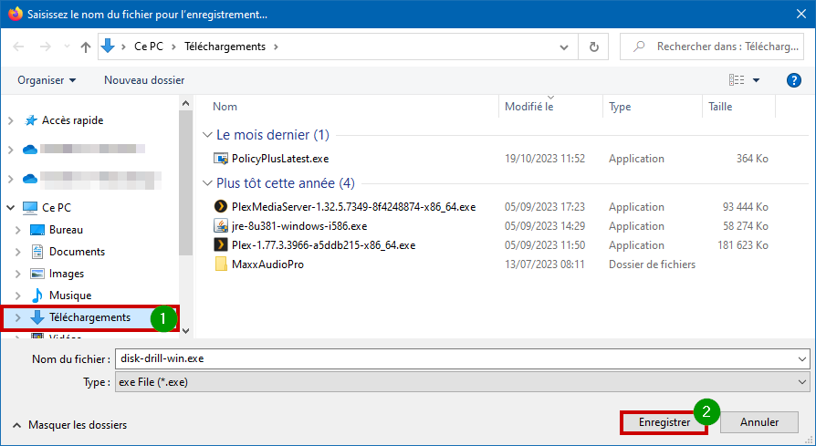 Téléchargement et Enregistrer disk-drill-win.exe