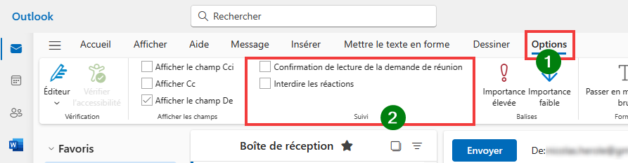 Pas d'accusé de réception sur Outlook app (ex-Courrier)