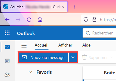 Outlook accusé de réception - Nouveau message sur outlook.com