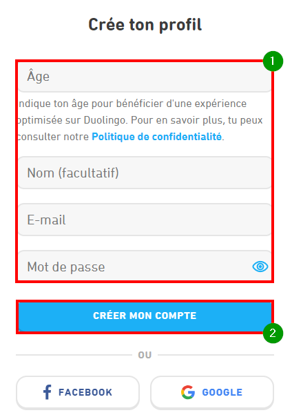 Comment supprimer un compte Duolingo - Créer ses identifiants