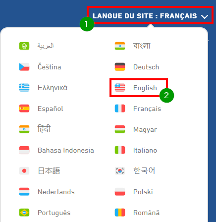 Comment supprimer un compte Duolingo - Changer la langue de la plateforme