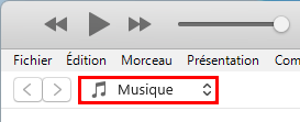 Menu déroulant d'iTunes sur Windows