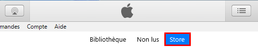 Menu Store des podcasts dans iTunes sur PC Windows