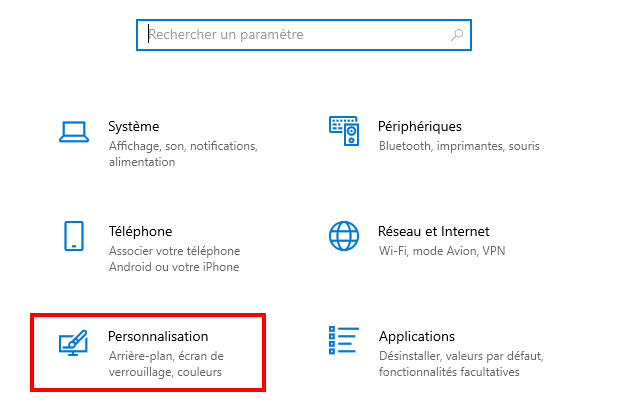 Afficher le pourcentage de batterie sur Windows 11 et 10 - Accéder aux paramètres de Windows
