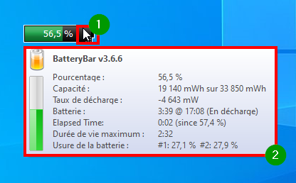 Afficher le pourcentage de batterie sur Windows 11 et 10 - Accéder aux détails des informations de l'état de la batterie