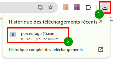 Afficher le pourcentage de batterie sur Windows 11 et 10 - Installer l'application Percentage