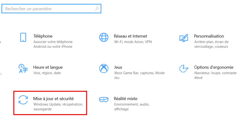 Comment faire la mise à jour sur Windows 10 ? - Accéder à la mise à jour et sécurité