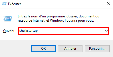 Afficher le pourcentage de batterie sur Windows 11 et 10 - Ouvrir le dossier de démarrage de Windows